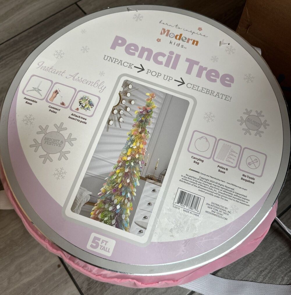 NWT BORN TO INSPIRE Modern Kids 5 foot Pencil Collapsable Tree - Picture 4 of 4